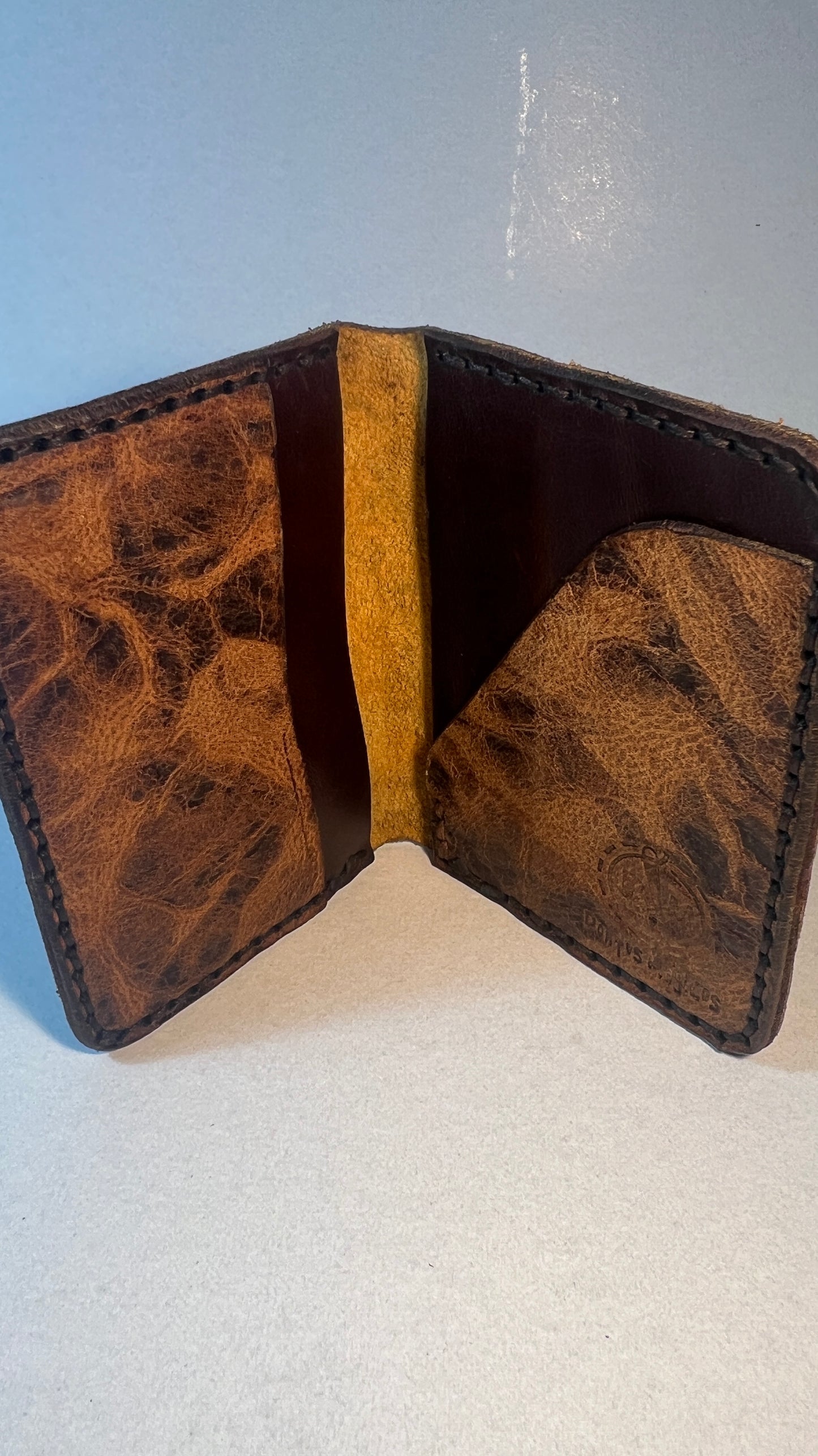 Porta Cartões em Couro - Castanho Texturado