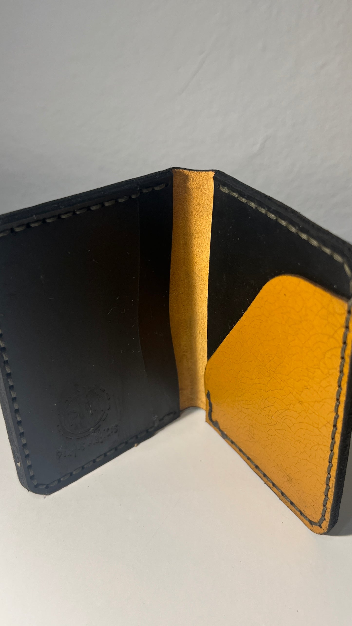 Porta Cartões em Couro - Mostarda Textura Natural