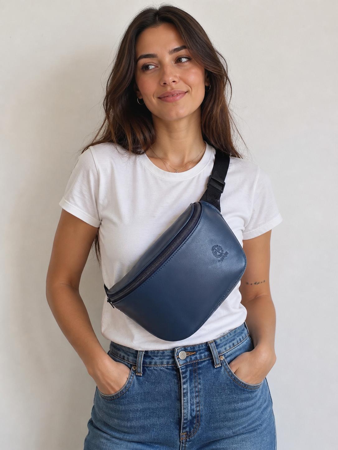 Bolsa de Cintura em Couro “Midnight Classic” – Minimalismo que Funciona