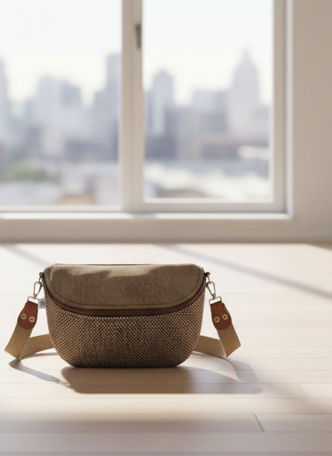 Bolsa em Tecido – Bolsa de Cintura em Bombazina e Fazenda