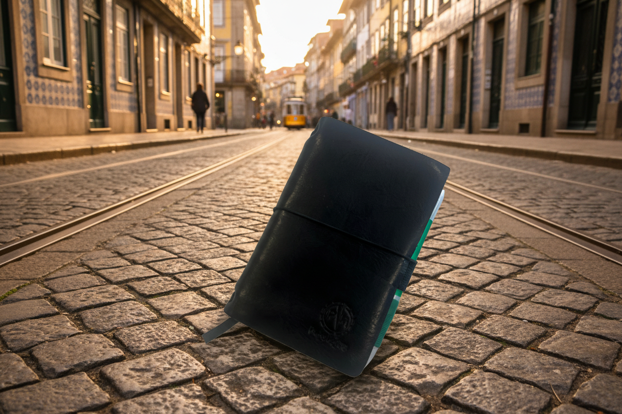 Caderno de Viagem em Couro Preto – Trust Yourself