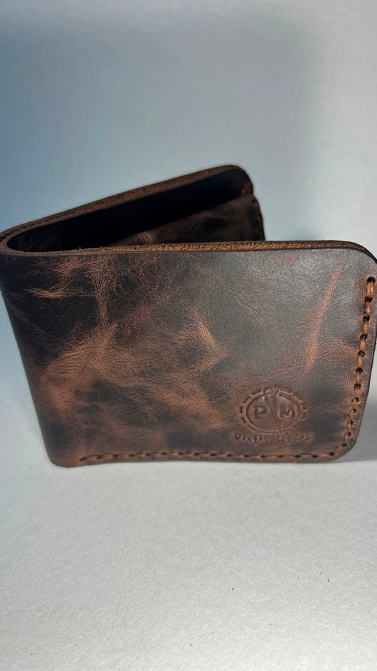 Carteira em Couro – Castanho Vintage com Porta Moedas
