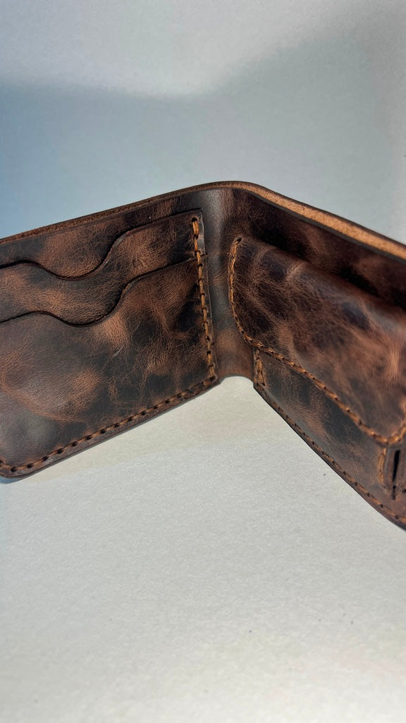 Carteira em Couro – Castanho Vintage com Porta Moedas