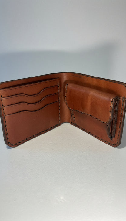 Carteira em Couro – Clássica Castanho Claro com Porta Moedas