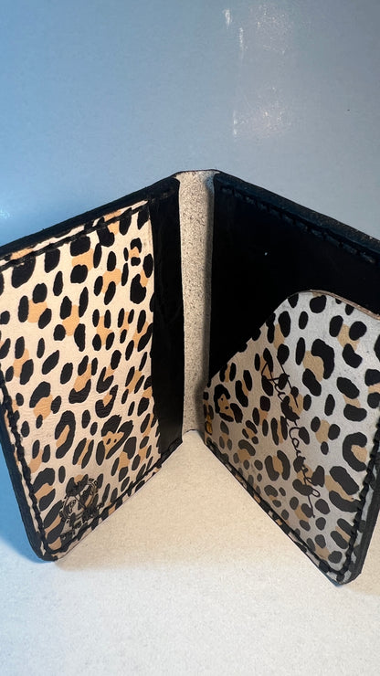 Porta Cartões em Couro - Animal Print Bege