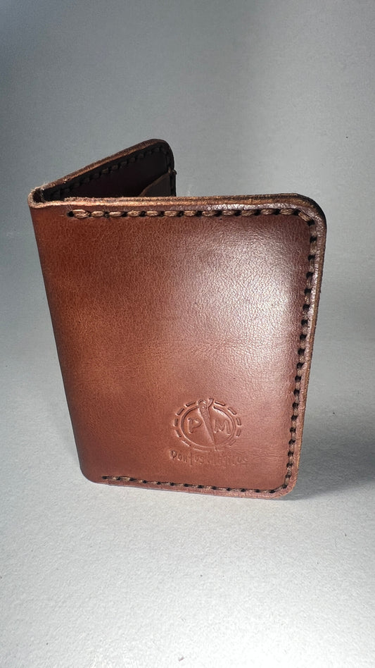 Porta Cartões em Couro - Castanho Liso Clássico
