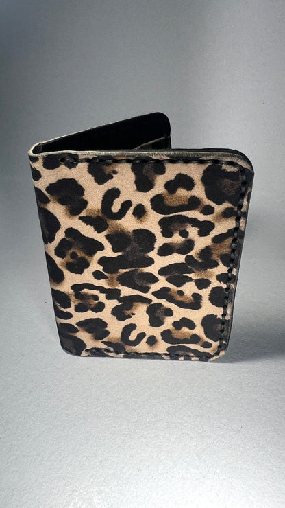 Porta Cartões em Couro - Animal Print Leopardo Bege