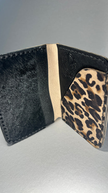Porta Cartões em Couro - Animal Print Leopardo Bege