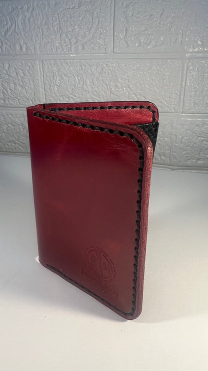 Porta Cartões em Couro “Ruby Bold” – Couro Vermelho